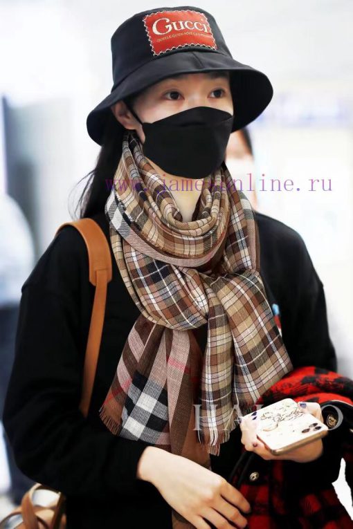 B Fine Grid Double sided Long Scarf Burberry's New Double sided Dual use Grid Pattern Cashme0ommey7s - Image 11