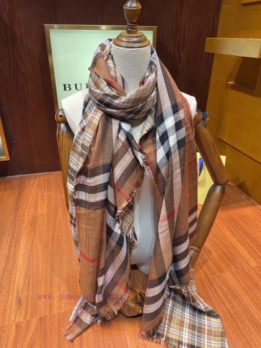 B Fine Grid Double sided Long Scarf Burberry's New Double sided Dual use Grid Pattern Cashme0ommey7s - Image 12