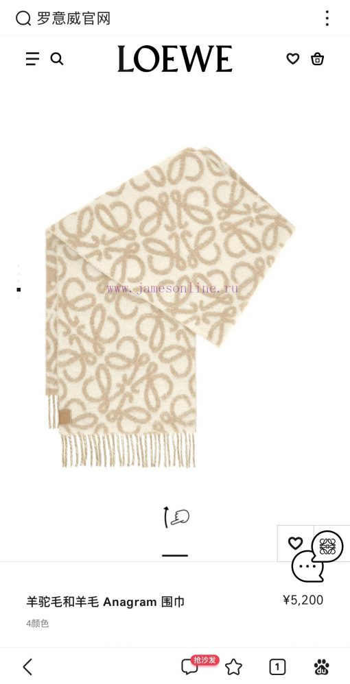 Loewe's new wool alpaca wool scarf, Stockholm's warm color, falls in love at first sight, wiefwrbi9m - Image 2