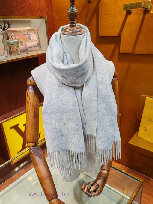. Grey white, stunning and timeless LV REYKJAVIK cashmere scarf Hot selling item in mainlandscep3tt2 - Image 13