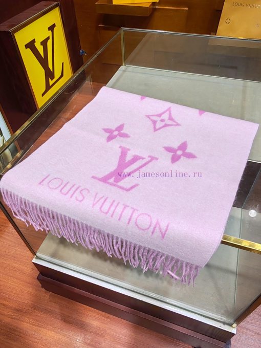 . Pink white, stunning and timeless LV REYKJAVIK cashmere scarf Hot selling item in mainlandnwrbdkip - Image 8