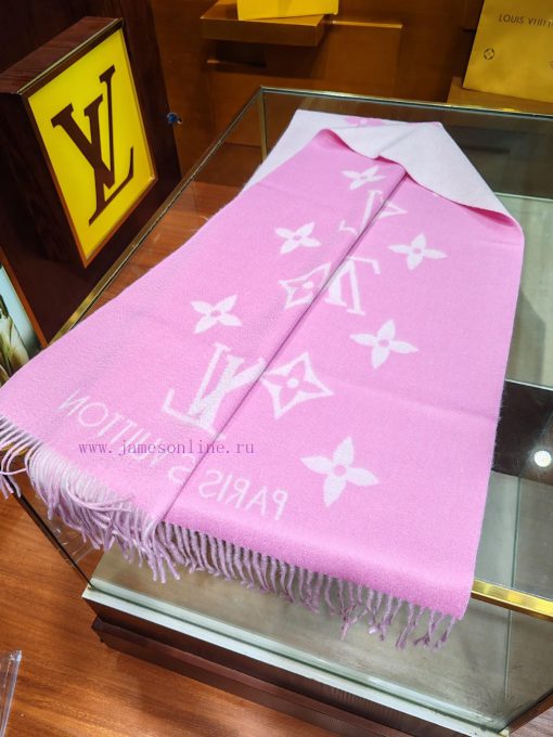 . Pink white, stunning and timeless LV REYKJAVIK cashmere scarf Hot selling item in mainlandnwrbdkip - Image 9