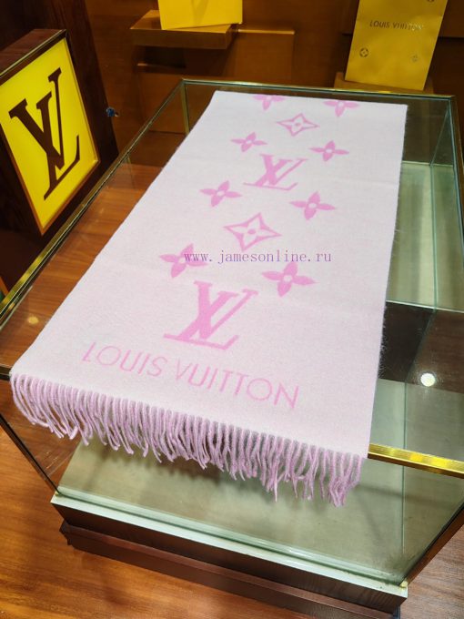 . Pink white, stunning and timeless LV REYKJAVIK cashmere scarf Hot selling item in mainlandnwrbdkip - Image 10