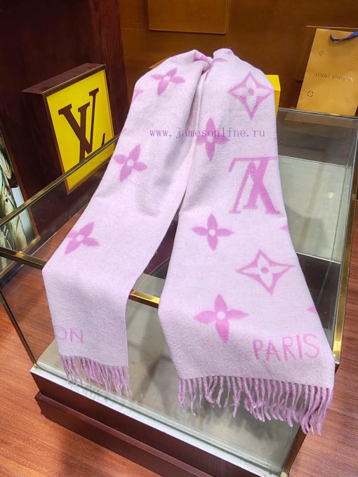 . Pink white, stunning and timeless LV REYKJAVIK cashmere scarf Hot selling item in mainlandnwrbdkip - Image 14
