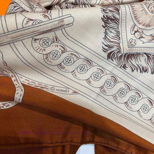 Hermes' unique color matching double-sided printing gold palm palm is too fragrant. Hermes' 98d02m85 - Image 6