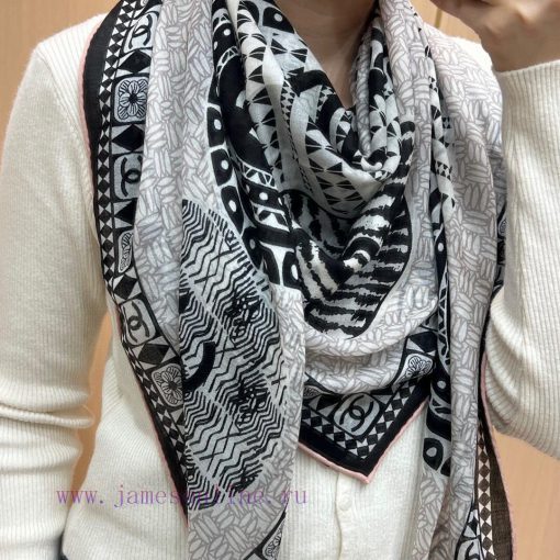 New Release ️Chanel 140 cashmere square scarf with hand rolled edgesAuthentic synchronized rezzrijzq - Image 3