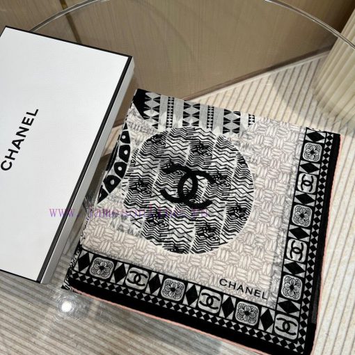 New Release ️Chanel 140 cashmere square scarf with hand rolled edgesAuthentic synchronized rezzrijzq - Image 4