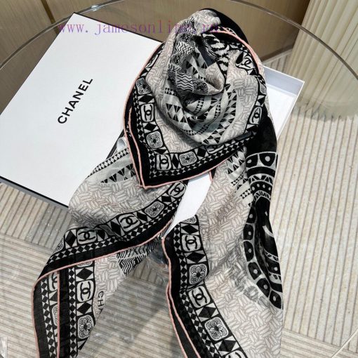 New Release ️Chanel 140 cashmere square scarf with hand rolled edgesAuthentic synchronized rezzrijzq - Image 15