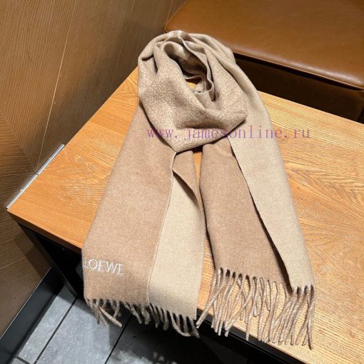 𝐋𝐨𝐞𝐰𝐞 23 New "Window Color Chessboard" Sky BlueSize180x30cm 90% wool 10% cashmereLuoyiwei's mmxvs0cy - Image 9