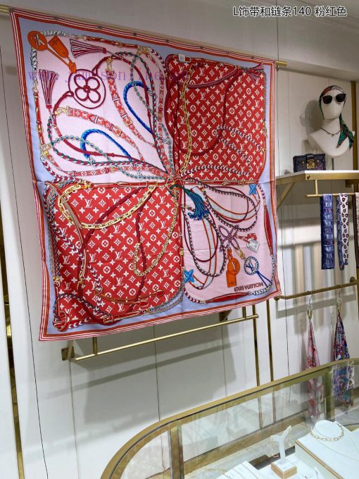 High end customization truly praises the Lvjia L ribbon and chain 140 cashmere square scarf.xxpru5se - Image 3