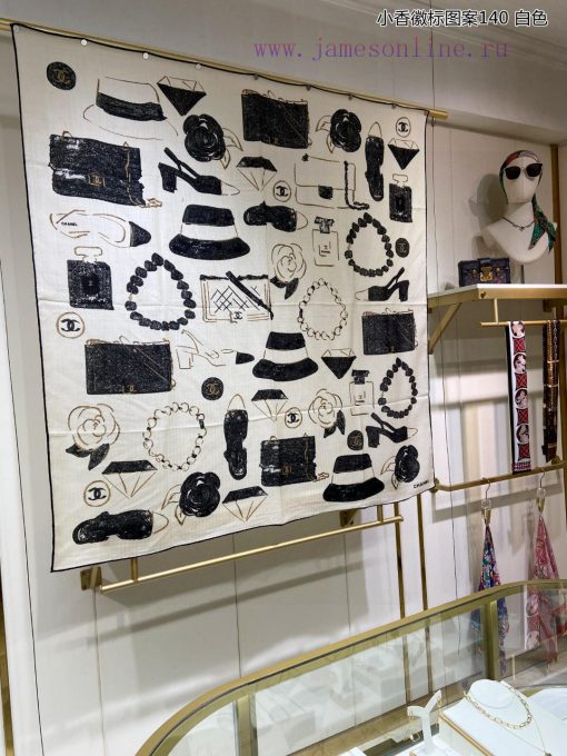 The new Chanel logo pattern 140 cashmere square scarf is highly recommended for VIP customeriq3vvged - Image 4