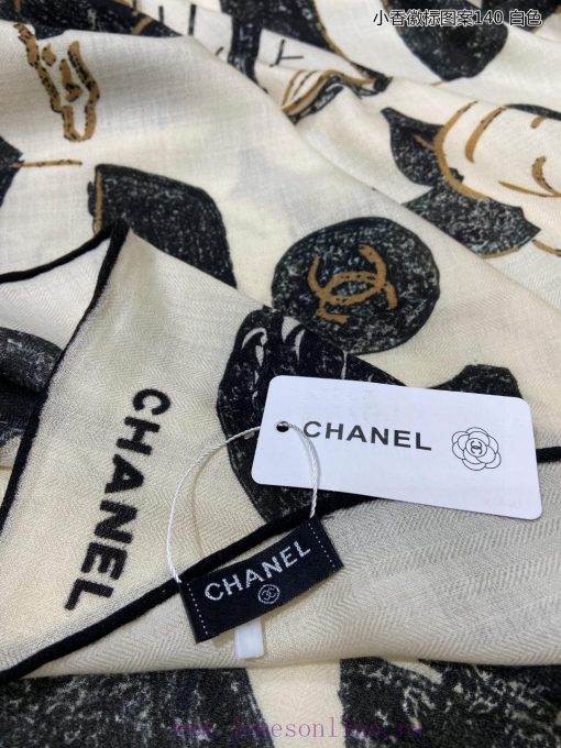 The new Chanel logo pattern 140 cashmere square scarf is highly recommended for VIP customeriq3vvged - Image 10