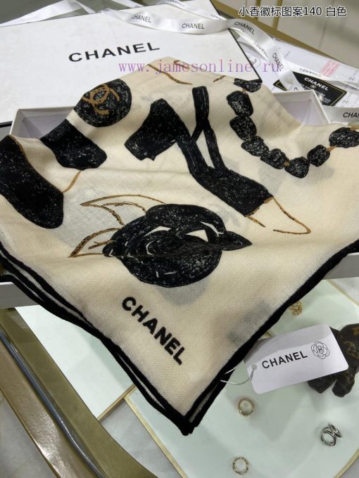 The new Chanel logo pattern 140 cashmere square scarf is highly recommended for VIP customeriq3vvged - Image 14