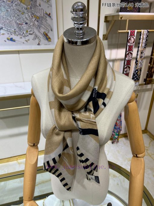 New FD synchronous new FF chain ribbon 140 double-sided same color cashmere printed handkercs7kaz62p - Image 6