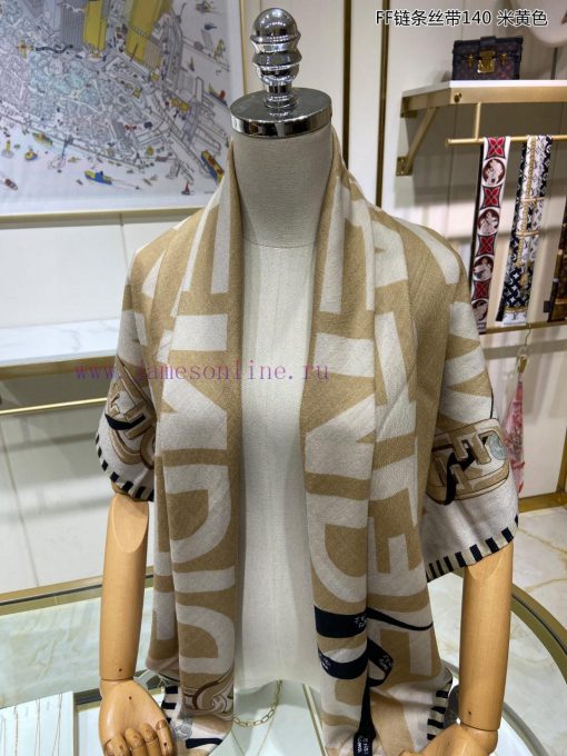 New FD synchronous new FF chain ribbon 140 double-sided same color cashmere printed handkercs7kaz62p - Image 8