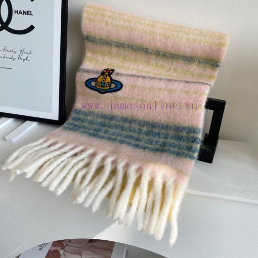 2023 Xiaohongshu popular models 𝐕𝐢𝐯𝐢𝐞𝐧𝐧𝐞𝐖𝐞𝐬𝐭𝐰𝐨𝐝 🪐Classic Saturn mohair scarf by Vivienne Wes2sb3ki7r - Image 4