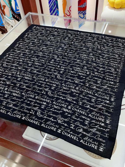 Double sided same color CHANEL badge printed cashmere 90 double-sided same color printed cas3e00udv9 - Image 7