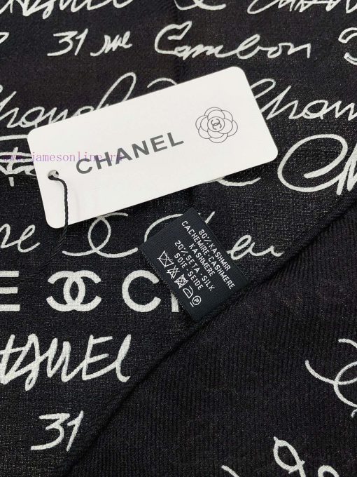 Double sided same color CHANEL badge printed cashmere 90 double-sided same color printed cas3e00udv9 - Image 15
