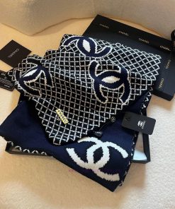 Chanel Knitted Scarf, Official Double sided Wool, Size 190 * 35lbo4dfkl