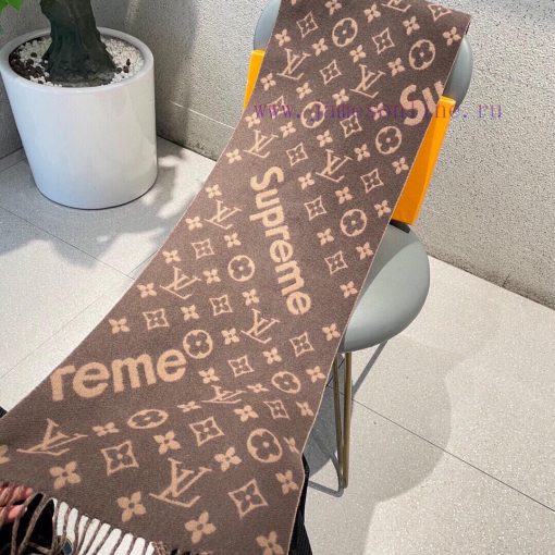 The best Superme super soft and sticky LV Supreme LV co branded scarf Red to Half the Sky ️ oljvigi3 - Image 8