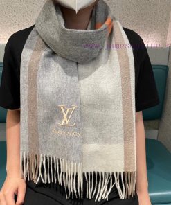 100% Cashmere 2023 Lv Home Top Cashmere, New unisex couple style classic striped grid, matchvpyekq64