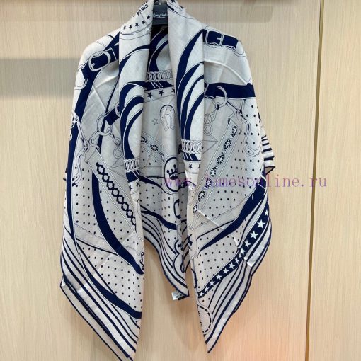 Hermes 23 Year Velvet shawl "Morning Stroll" Double sided Same Color 140 * 140 Size, 70% Cas8jxm6wh1 - Image 9