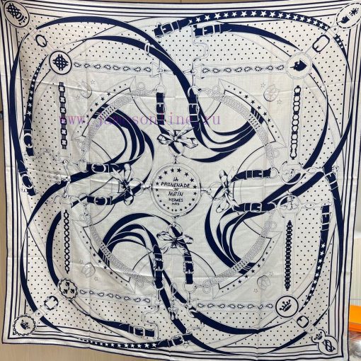 Hermes 23 Year Velvet shawl "Morning Stroll" Double sided Same Color 140 * 140 Size, 70% Cas8jxm6wh1 - Image 10