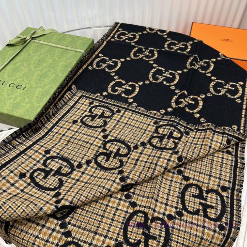 Synchronized Double G Jacquard Double sided Shawl Style Classic, Elegant and Fashionable, Nop9dkrap5 - Image 7
