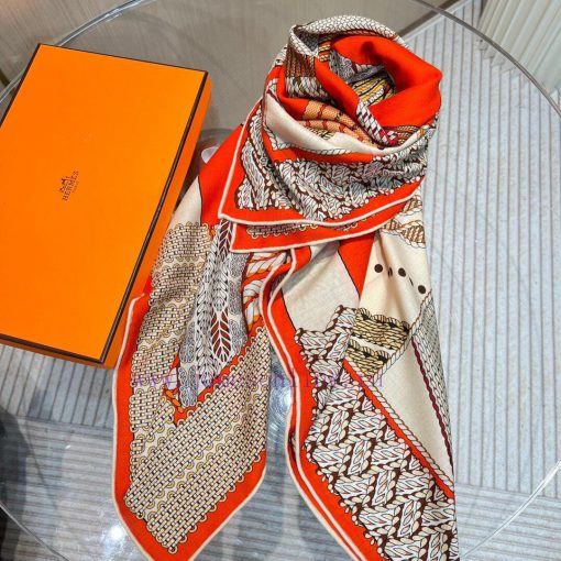 140 square scarf double-sided same color silk scarf | HERMES I supports QR code scanning2023o2j6a0nc - Image 7