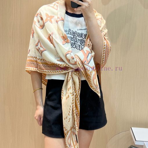I really like L woven pattern 140Braided Monogram Printed shawl Enlarge classic Monogram pat6aznape9 - Image 11