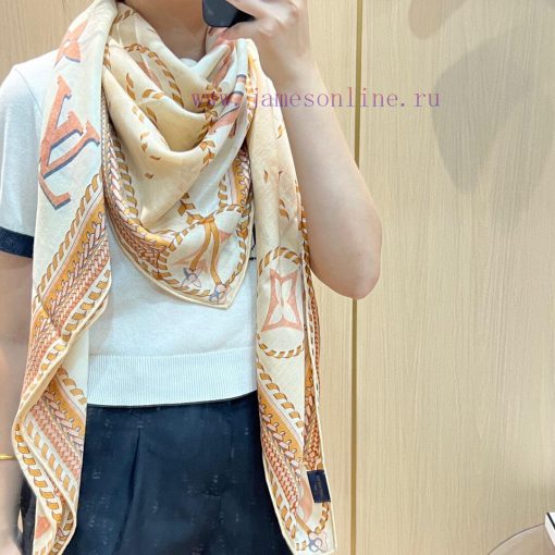 I really like L woven pattern 140Braided Monogram Printed shawl Enlarge classic Monogram pat6aznape9 - Image 12