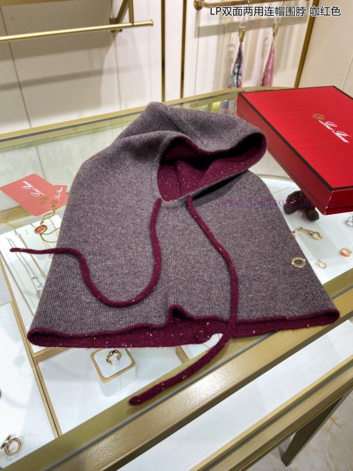 New Loro Piana Cattle LP Double sided Dual use Hooded Scarf with Double sided Dual color Matwfdv7mmd - Image 9