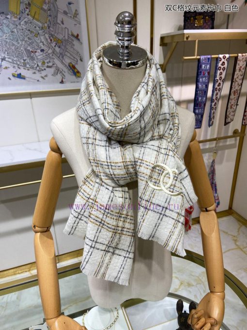 Double C Double C Grid Element Long Scarf combines Chanel woven style with artistic temperamv5rdhife - Image 7