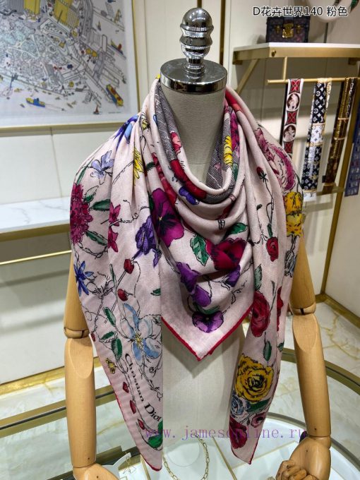 The new D Home D Flower World 140 Cashmere Square Scarf is highly recommended by VIPs. You muvvk66v4 - Image 7