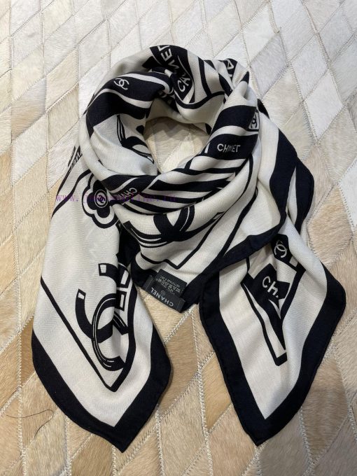 New Release ️High end Edition 𝐂𝐡𝐚𝐧𝐞𝐥 Spring New Collection "Window Silk Scarf" Classic Black2hakxxuu - Image 6