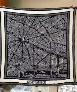 Dior Paris map gold size 110 * 110Double sided same color velvet handkerchiefSisters who donj2zfsplt
