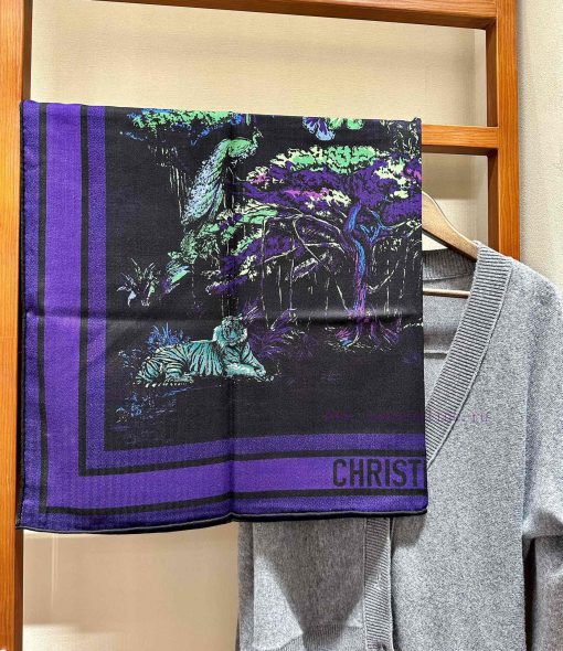Color code 2 ⃣ Mysterious and elegant black purpleThis square scarf is adorned with the Voya55jwuoj2 - Image 4