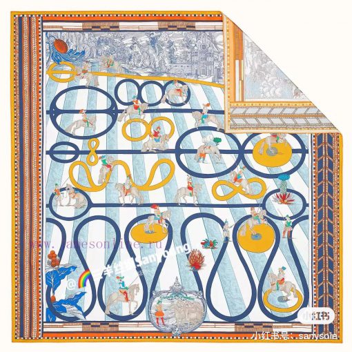 Hermes double-sided rotary step and serpentine rotationSize140x140cm 30% mulberry silk+70% ckz3grau4 - Image 2