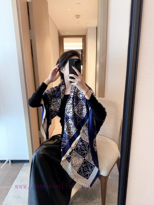 140 Cashmere Square Scarf Luo Yi Wei LW Patching Pattern 140. It's fortunate to have obtainenhole0sd - Image 6