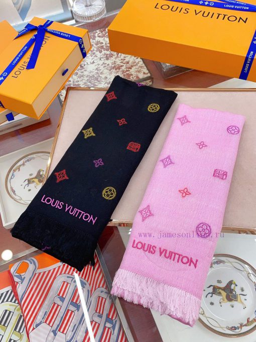 Customized 🧣LV The new Sincere Praise L embroidered LOGO with fine texture and mature style f3n7ppjl - Image 3
