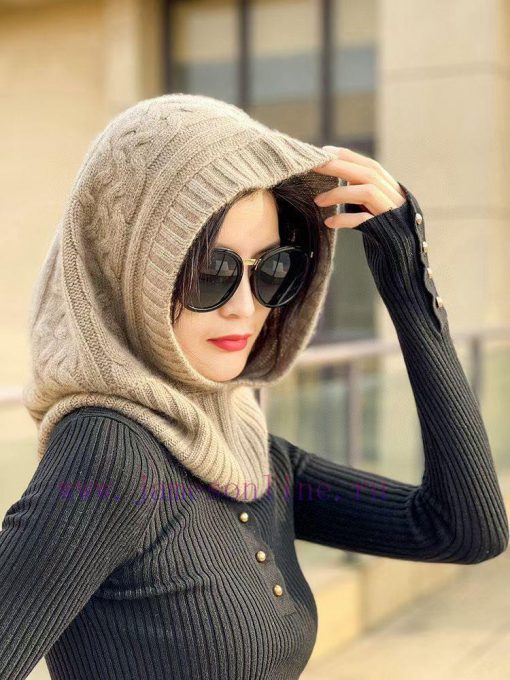 Loro Piana Beef LP Knitted Neck Hoodie is both a neck and a hat, with an elastic band designha5q7zeg - Image 2