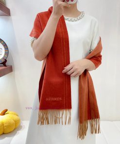 Premium H Double Striped Cashmere Long Scarf ️ High end Product ️ HERMES Imported Cashmere, wax6m68x