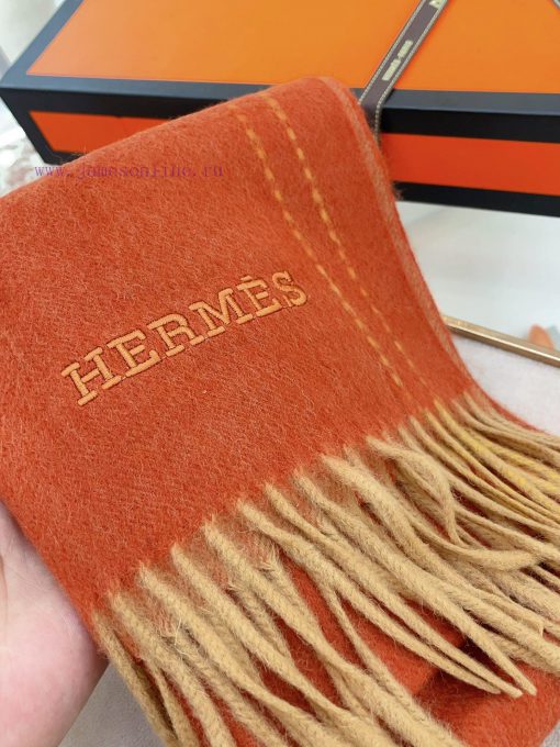 Premium H Double Striped Cashmere Long Scarf ️ High end Product ️ HERMES Imported Cashmere, wax6m68x - Image 5