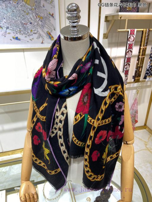 The latest flagship product of New G Home is the GG chain floral long scarf with rolled edgefm8i6guq - Image 7