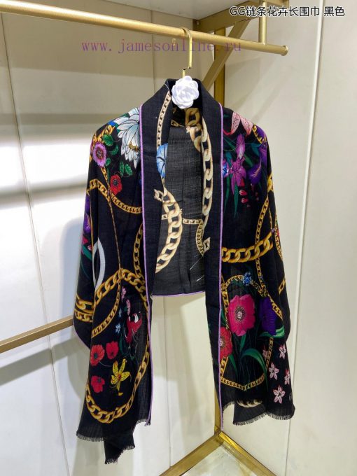 The latest flagship product of New G Home is the GG chain floral long scarf with rolled edgefm8i6guq - Image 10