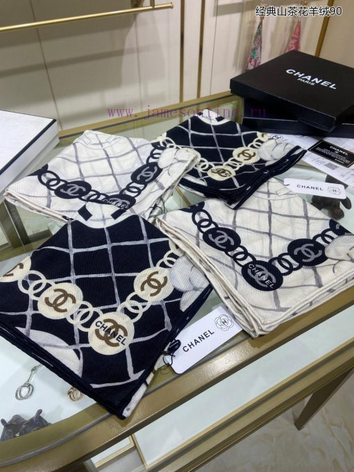 The new Xiangjia Classic Camellia Cashmere 90 Double sided Same color Printed Cashmere Squardnn4shl1 - Image 4