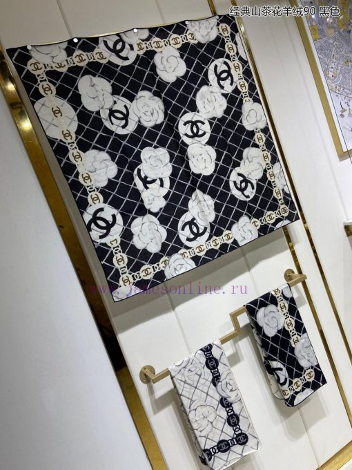 The new Xiangjia Classic Camellia Cashmere 90 Double sided Same color Printed Cashmere Squardnn4shl1 - Image 5