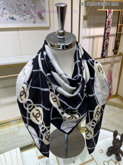 The new Xiangjia Classic Camellia Cashmere 90 Double sided Same color Printed Cashmere Squardnn4shl1 - Image 8