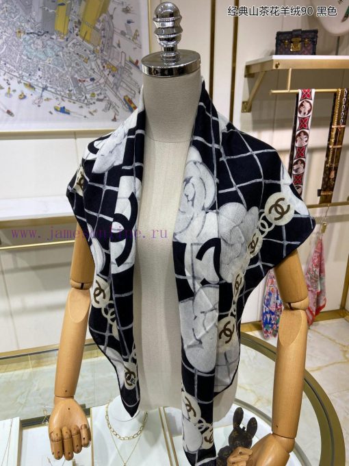 The new Xiangjia Classic Camellia Cashmere 90 Double sided Same color Printed Cashmere Squardnn4shl1 - Image 9