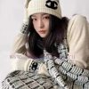 High end socialite customized pure cashmere quality Chanel gold thread three piece set is fao2ox4gcl